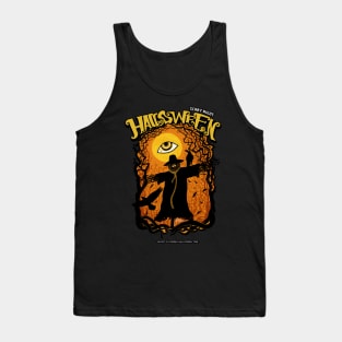 halloween scary nigth crow and Crow Scarecrow Tank Top